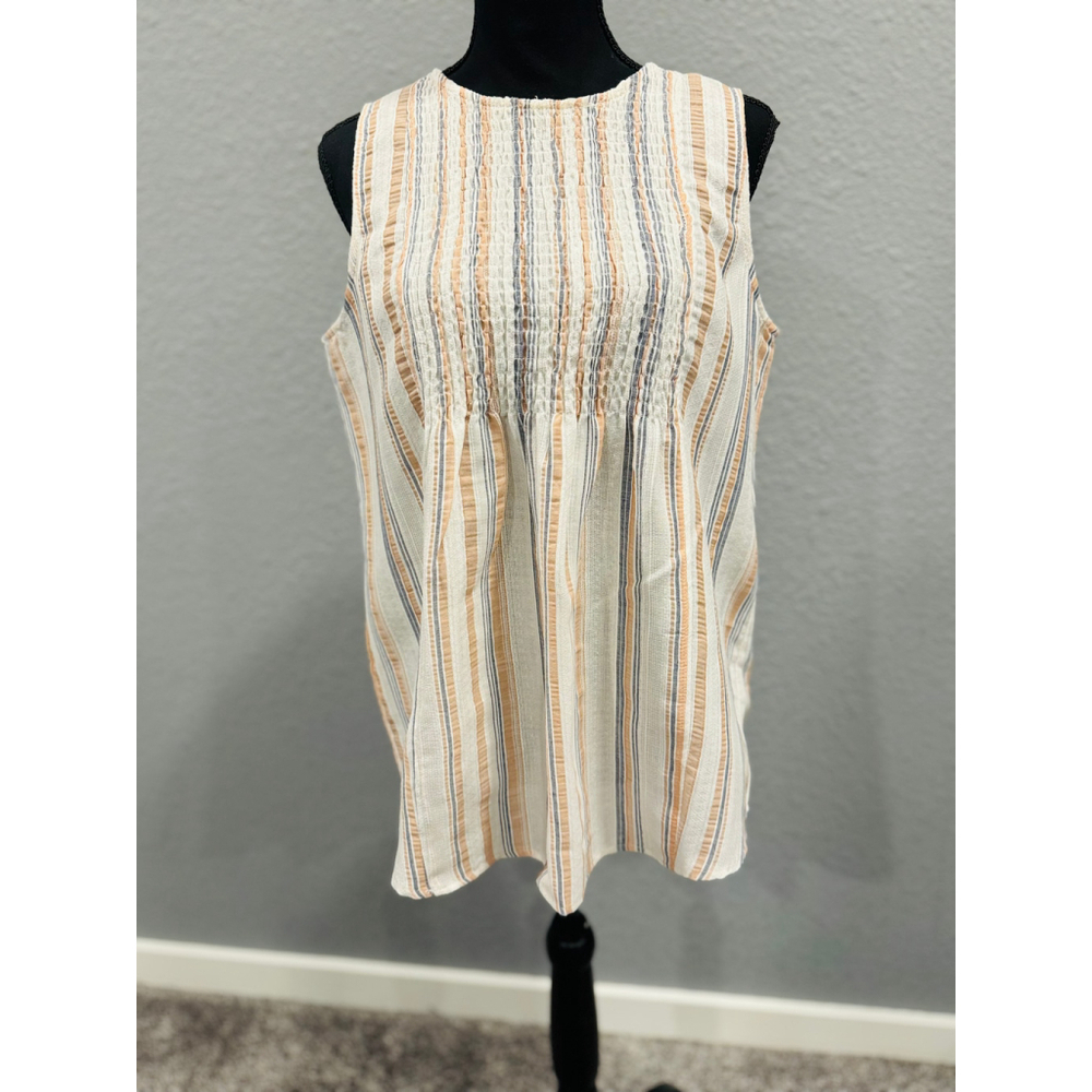 Cotton Bleu Sleeveless Striped Top | Size S | NWT